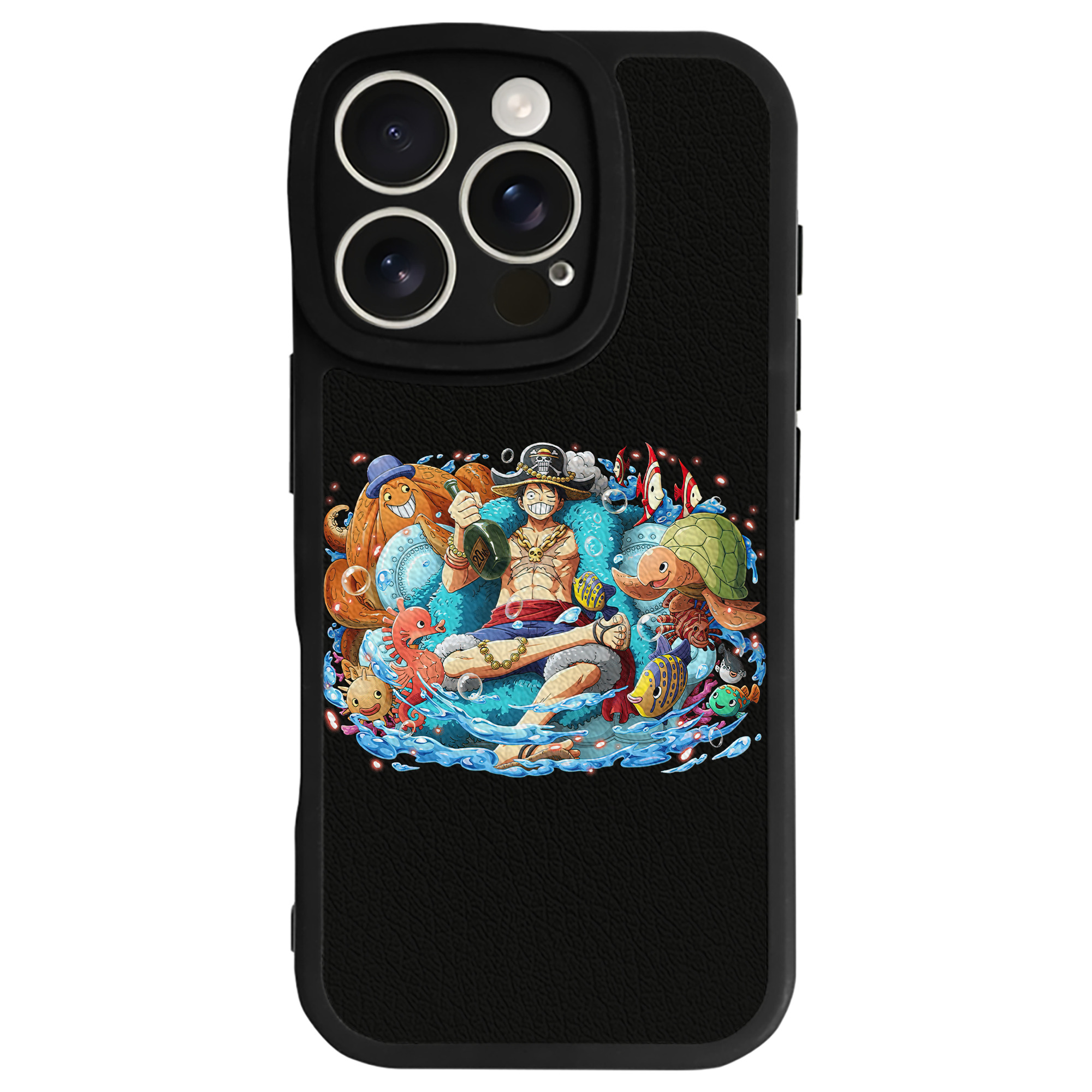 （画像用） ワンピース モンキー・D・ルフィ ONE PIECE Monkey D. Luffy 【iPhone 16シリーズ対応】シリコンスマホケース（レザー調） 材質：シリコン